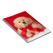 ゴールデンクリスマスパピーレッドボウ ノートブック (右側)