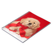 ゴールデンクリスマスパピーレッドボウ ノートブック (左側)