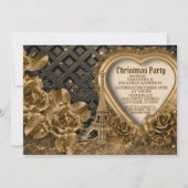 ゴールデンクリスマスパーティー美エレガントしい 招待状 (正面)