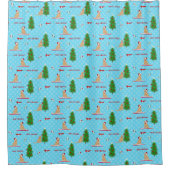 ゴールデンクリスマスビーチデイシャワーカーテン シャワーカーテン (正面)