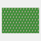 ゴールデンクリスマスビーチデイピンクギフトラップセット3 ラッピングペーパーシート (正面3)