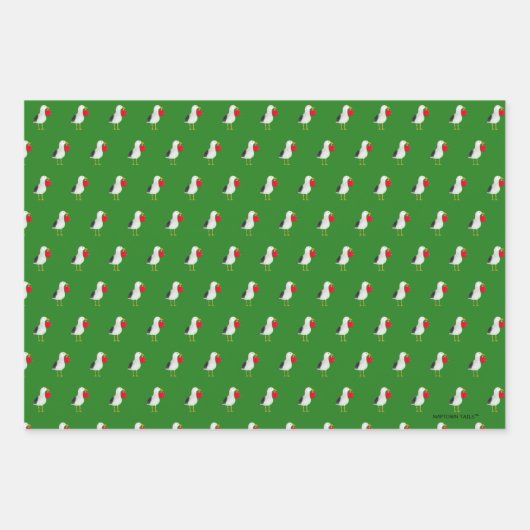 ゴールデンクリスマスビーチデイピンクギフトラップセット3 ラッピングペーパーシート (正面3)