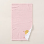 ゴールデンクリスマスビーチデイピンクシャワーカーテン バスタオルセット (ハンドタオル)