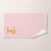 ゴールデンクリスマスビーチデイピンクシャワーカーテン バスタオルセット (ハンドタオル)