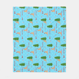 ゴールデンクリスマスビーチデイフリースブランケット フリースブランケット