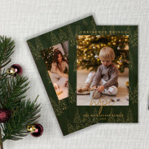 ゴールデンクリスマスファーツリー2枚の写真
