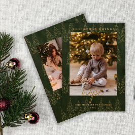 ゴールデンクリスマスファーツリー2枚の写真 シーズンカード