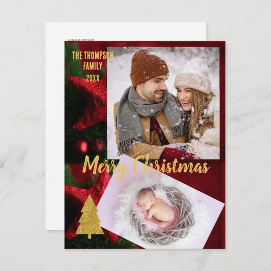 ゴールデンクリスマスフォトエレガントスクリプト文字ファミリー (正面/裏面)