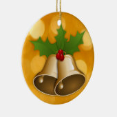 ゴールデンクリスマスベルズアンドホリーオーナメント セラミックオーナメント (右)