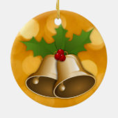 ゴールデンクリスマスベルズアンドホリーオーナメント セラミックオーナメント (裏面)