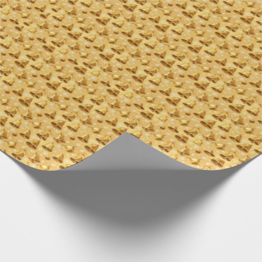 ゴールデンクリスマスベルズクリスマスデザイン ラッピングペーパー (角)