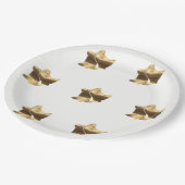 ゴールデンクリスマスベルズホワイト金ゴールドパターエレガントン ペーパープレート (アングル)