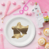 ゴールデンクリスマスベルズホワイト金ゴールドフェスティバル エレガント ペーパープレート (パーティー)