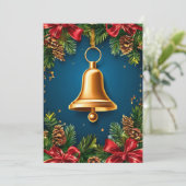 ゴールデンクリスマスベルレッドボーに囲まれたフェスティバル シーズンカード (スタンド正面)