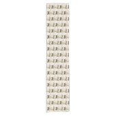 ゴールデンクリスマスベル光沢のある星グリーン離れ ショートテーブルランナー (正面)