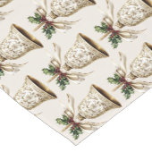 ゴールデンクリスマスベル光沢のある星グリーン離れ ショートテーブルランナー (コーナー)