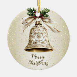 ゴールデンクリスマスベル光沢のある星グリーン離れ セラミックオーナメント