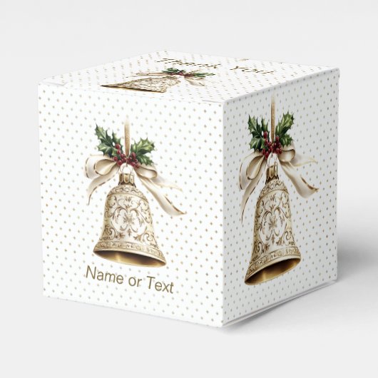 ゴールデンクリスマスベル光沢のある星グリーン離れ フェイバーボックス (正面サイド)