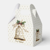 ゴールデンクリスマスベル光沢のある星グリーン離れ フェイバーボックス (裏面サイド)