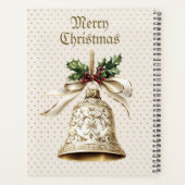 ゴールデンクリスマスベル光沢のある星グリーン離れ プランナー手帳 (裏面)