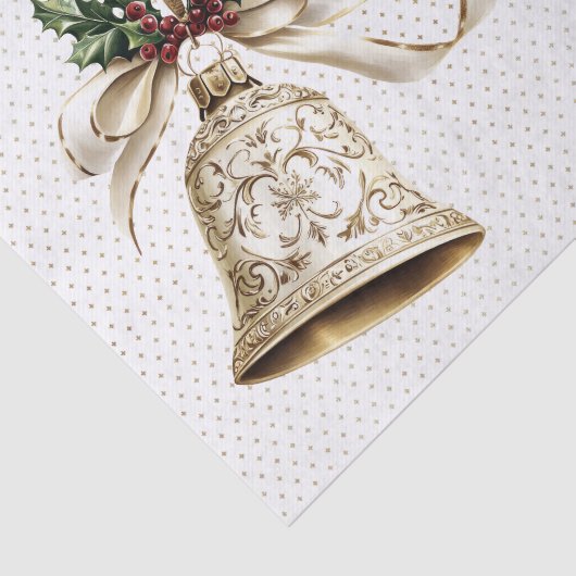 ゴールデンクリスマスベル光沢のある星グリーン離れ 薄葉紙 (詳細)