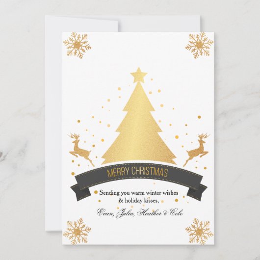 ゴールデンクリスマスホリデーカード シーズンカード (正面)