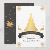 ゴールデンクリスマスホリデーカード シーズンカード (正面/裏面)