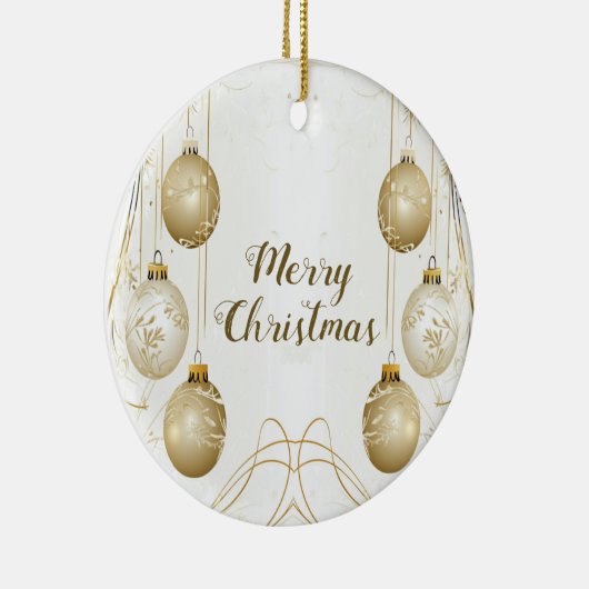 ゴールデンクリスマスホリデーパエレガントーティ セラミックオーナメント (右)