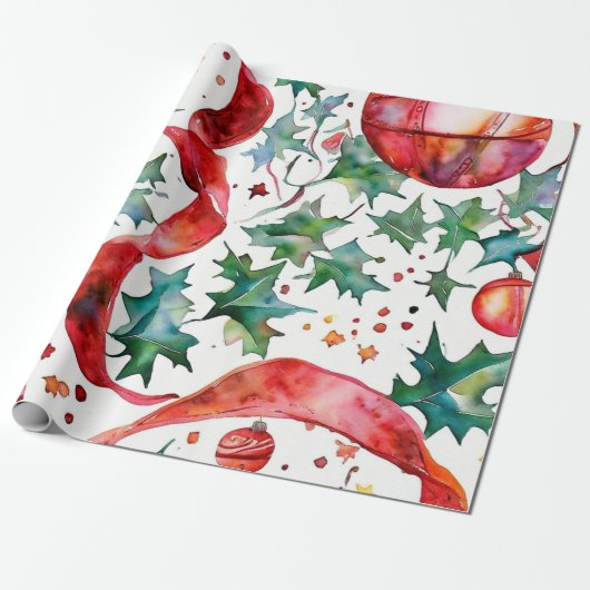 ゴールデンクリスマスボールエレガンス ラッピングペーパー (アンロールド)