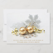 ゴールデンクリスマスボールオーナメント企業の挨拶 シーズンカード (正面)