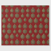 ゴールデンクリスマスボール ラッピングペーパー (フラット)