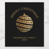 ゴールデンクリスマスボール ワインラベル (シングルラベル)