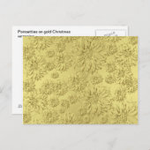ゴールデンクリスマスポインセティアオンフォイル紙 シーズンポストカード (正面/裏面)