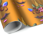 ゴールデンクリスマスユニコーン ラッピングペーパー (ロールコーナー)