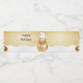 ゴールデンクリスマス雪だるまホリデイ ペットボトルラベル (シングルラベル)