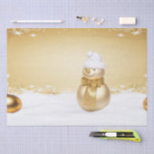 ゴールデンクリスマス雪だるまホリデーティッシュペーパー 薄葉紙 (クラフト)