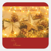 "ゴールデンクリスマス"ギフトラベルシール スクエアシール (正面)