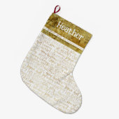 ゴールデンクリスマス 名前入りブーツ ラージクリスマスストッキング (正面 (吊り時))