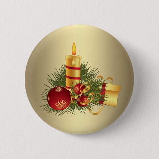 ゴールデンクリスマス 缶バッジ (正面)