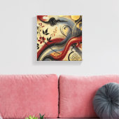 ゴールデンクリムゾン調和 キャンバスプリント (インサイチュ (リビング))