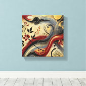 ゴールデンクリムゾン調和 キャンバスプリント (インサイチュ (ウッドフロア))