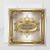 ゴールデンクリームエリートエレガントバースデーパーティー 招待状 (正面)