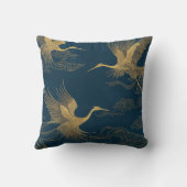 ゴールデンクレーンONミッドナイトブルー クッション (裏面)