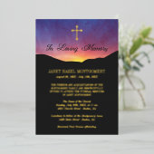 ゴールデンクロス&サンライズ – 葬儀 箔招待状 (立ち正面)