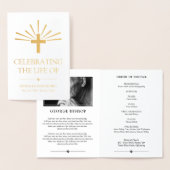 ゴールデンクロス&レイエレガントズ葬儀プログラム 箔カード (ディスプレー)