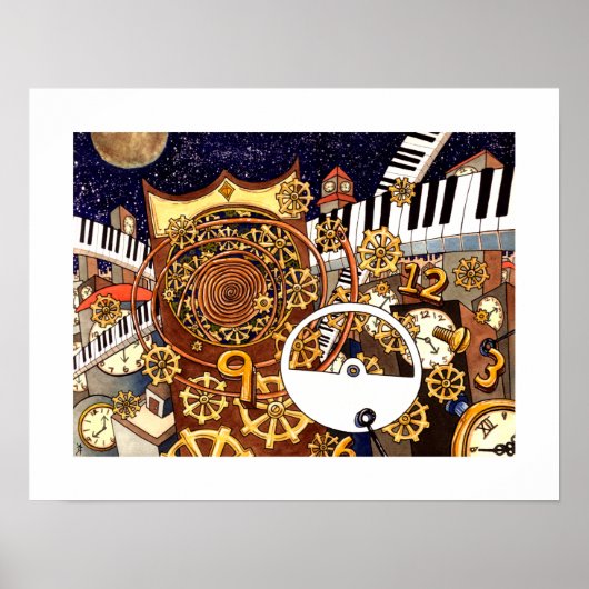 ゴールデンクロック – クロックランド – 18 x 14 ポスター (正面)