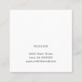 ゴールデンクローバーシャムロックエレガントジュエリーディスプレイ スクエア名刺 (裏面)