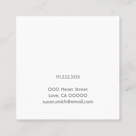 ゴールデンクローバーシャムロックエレガントジュエリーディスプレイ スクエア名刺 (裏面)