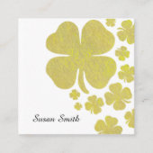 ゴールデンクローバーシャムロックエレガントジュエリーディスプレイ スクエア名刺 (正面)