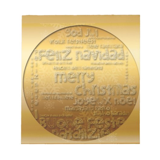 ゴールデンク国際的リスマスナビドメモ帳 ノートパッド (正面)